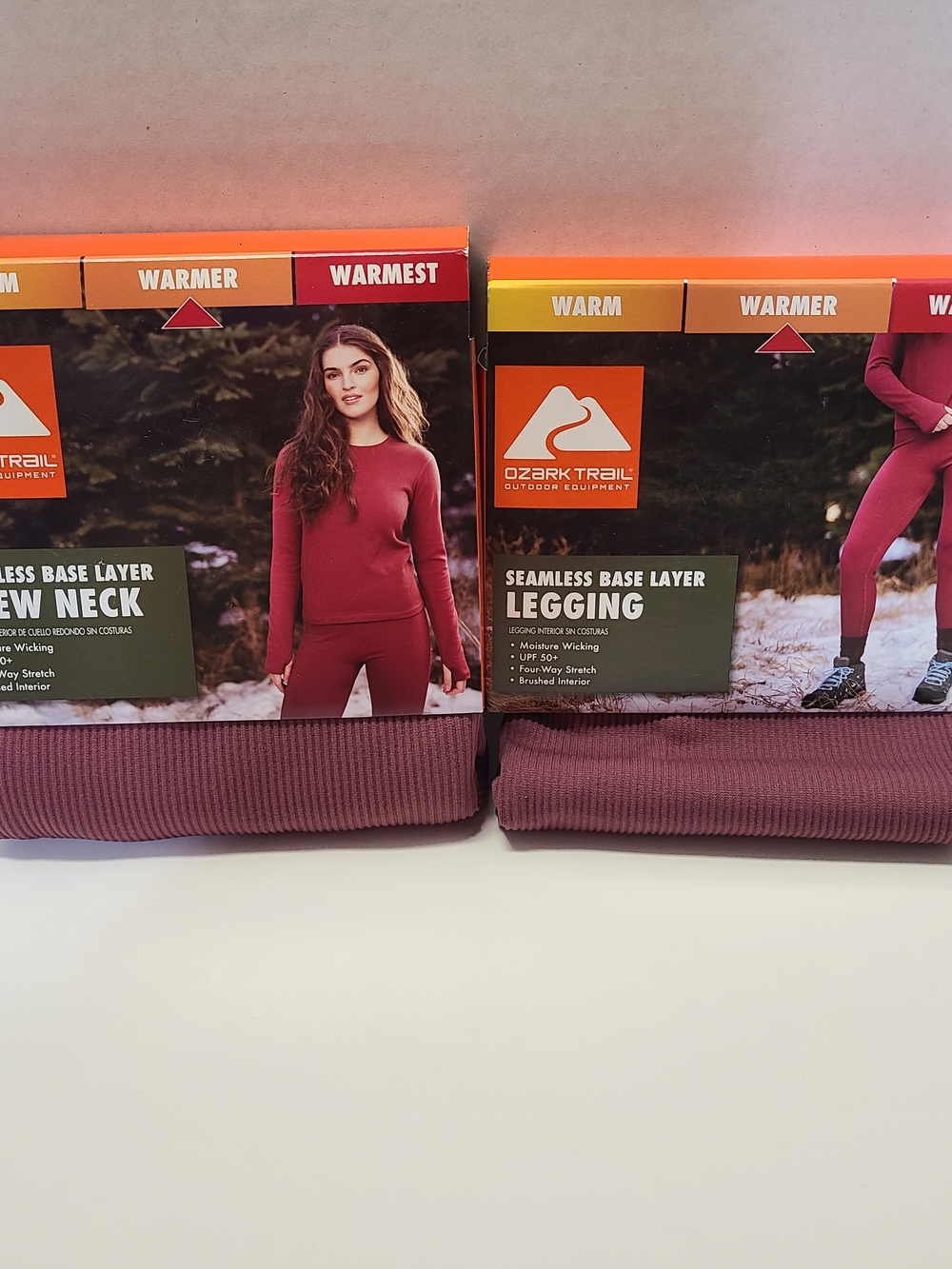 Ozark Trail Seamless Base Layer Legging & Top Set — Plum